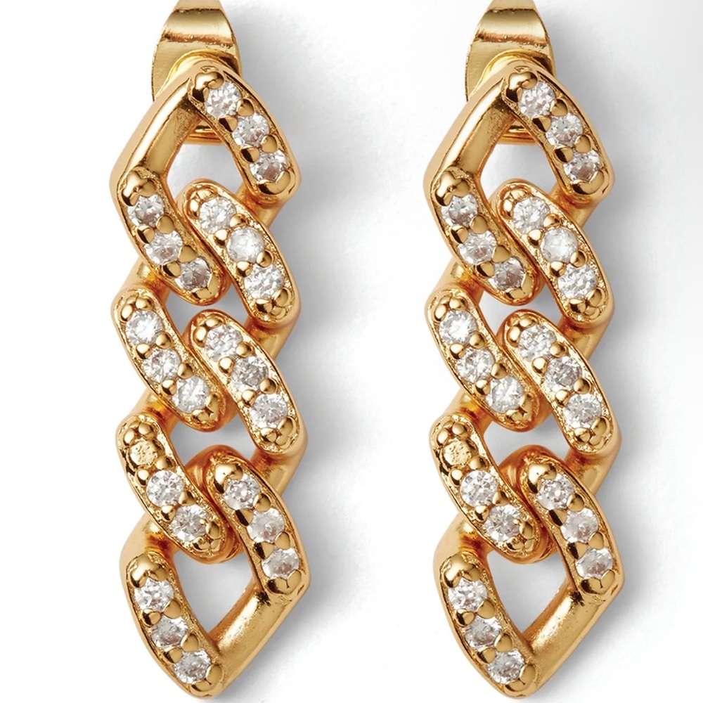 Crystal Haze 18k Gold Plated Mexican Drop Earrings -NWT
